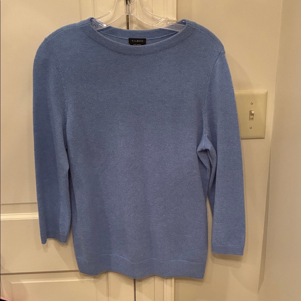 Talbots blue cashmere sweater